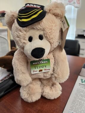 Menards Singing Teddy Bear Plush - Beige with Black Nose